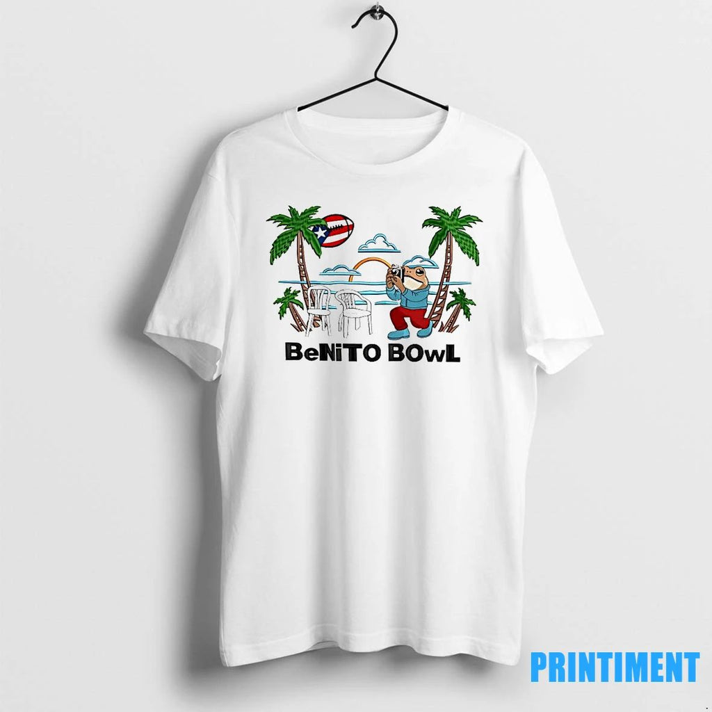 Here For The Benito Bowl Embroidered Puerto Rican Football Summer Tshirts Sweater