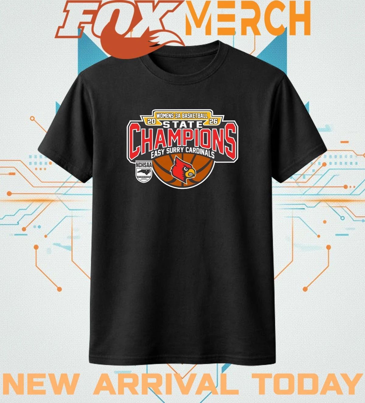 Easy Surry Cardinals 2026 Women’s 3A Basketball State Champions t-shirt