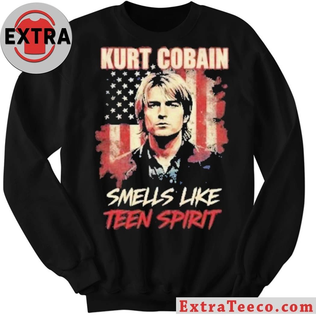 Kurt Cobain Smells Like Teen Spirit American Flag Shirt