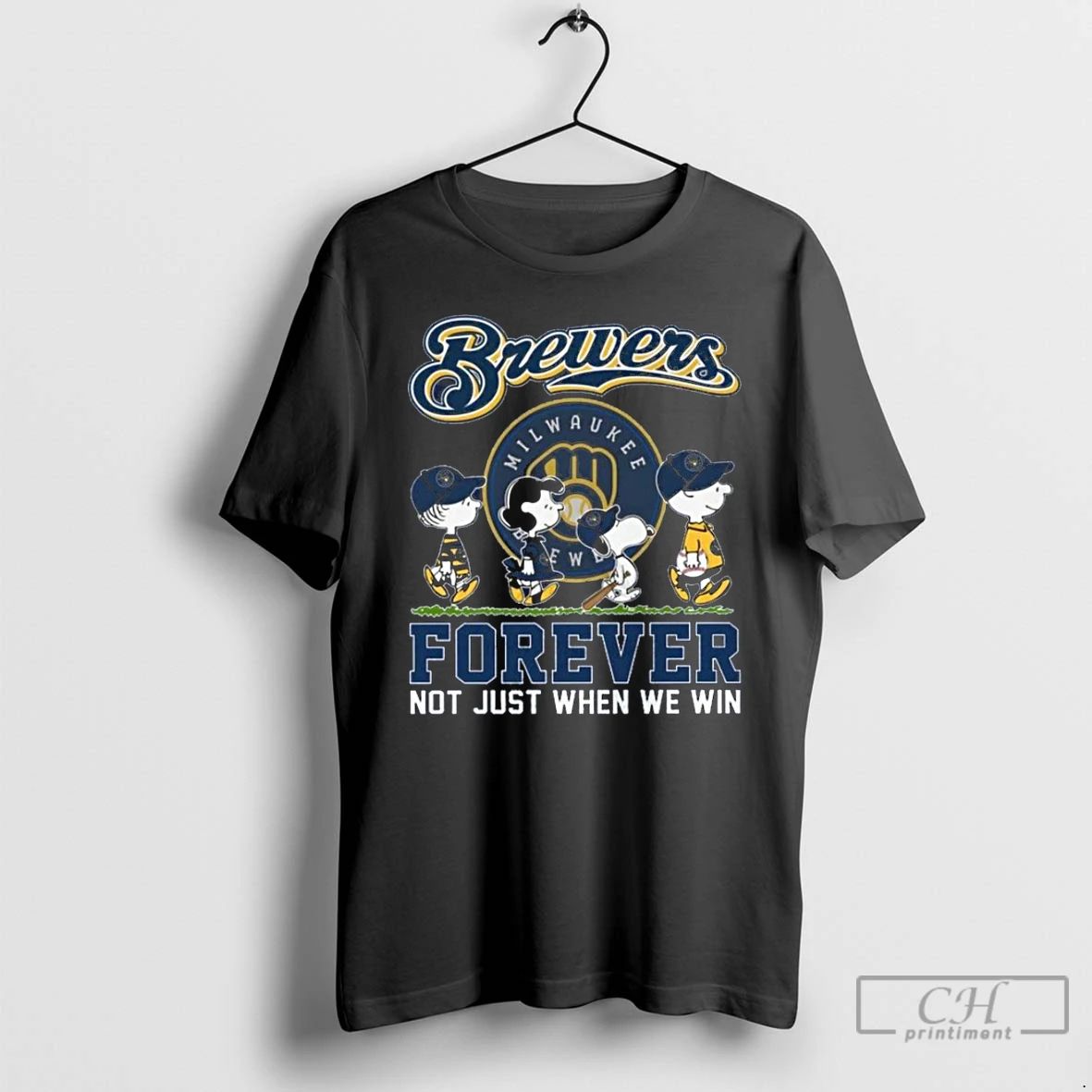 Premium Milwaukee Brewers Peanuts Forever Not Just When We Win T Shirts