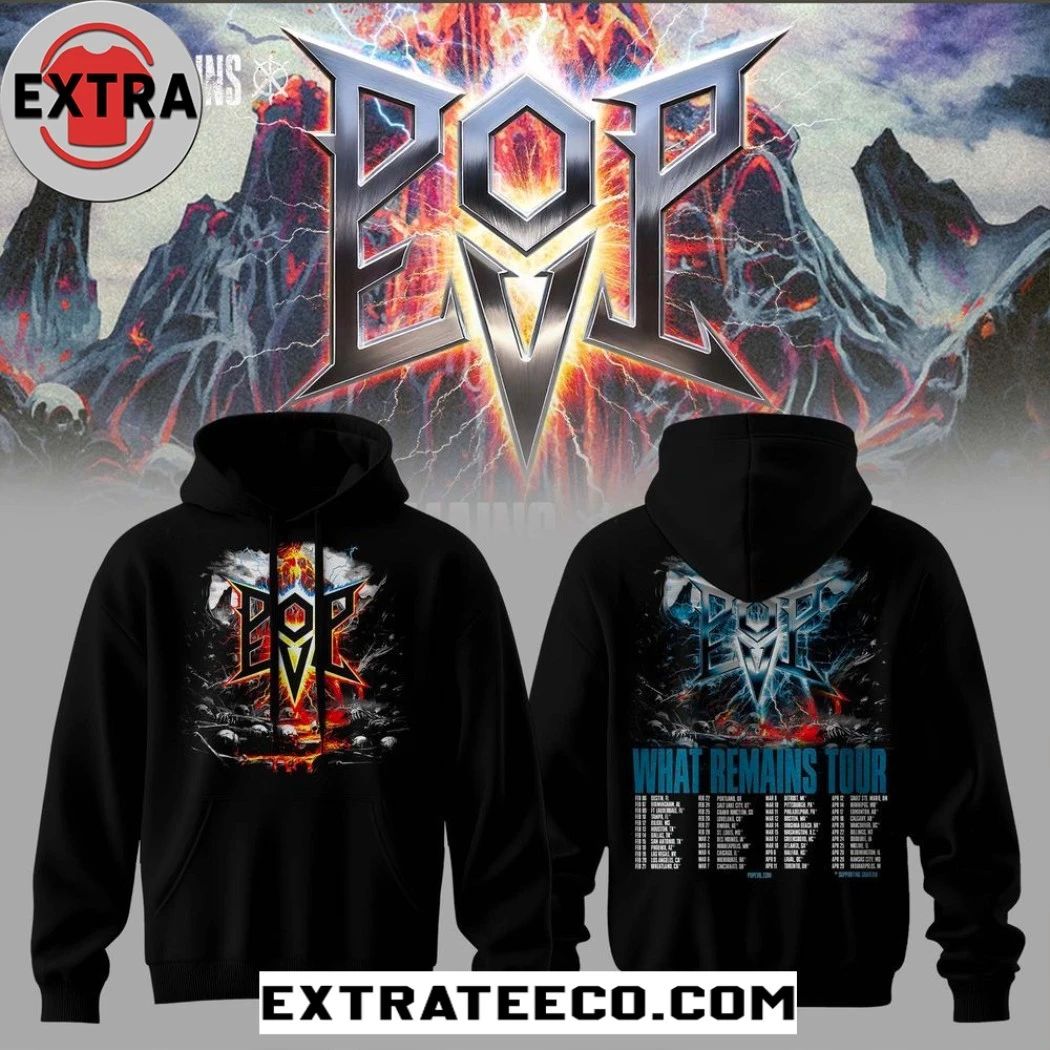 Pop Evil What Remains Tour Logo Two Sided Hoodie Shirt