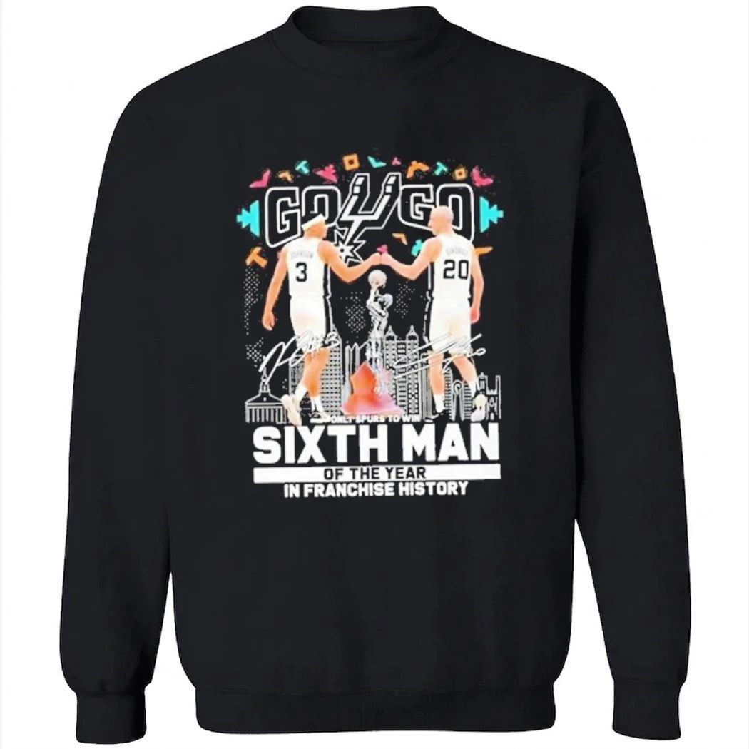 Johnson fist bump Ginobili San Antonio Spurs Sixth Man of the Year NBA T-Shirt