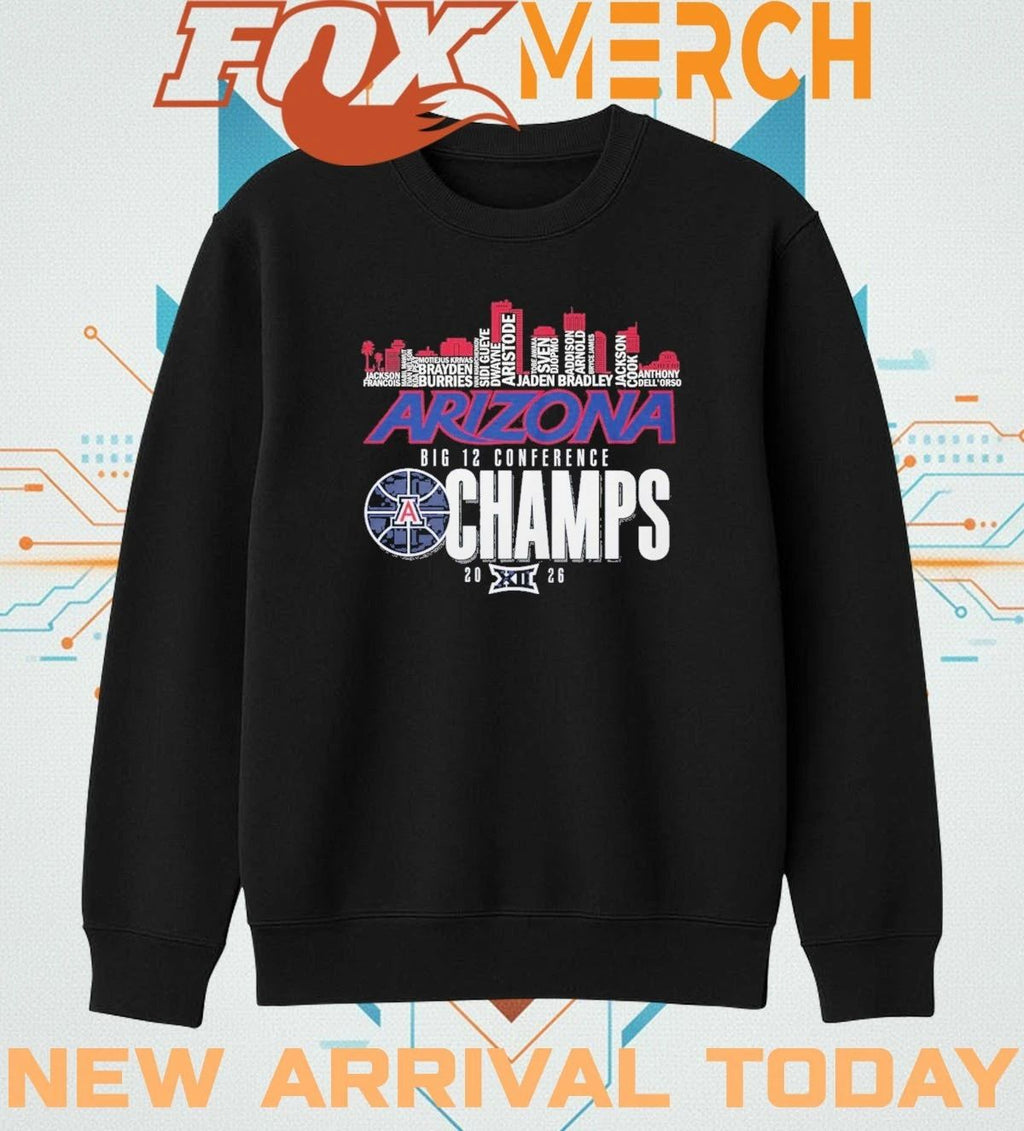 Arizona Wildcats 2026 Big 12 Conference Champs city skyline t-shirt
