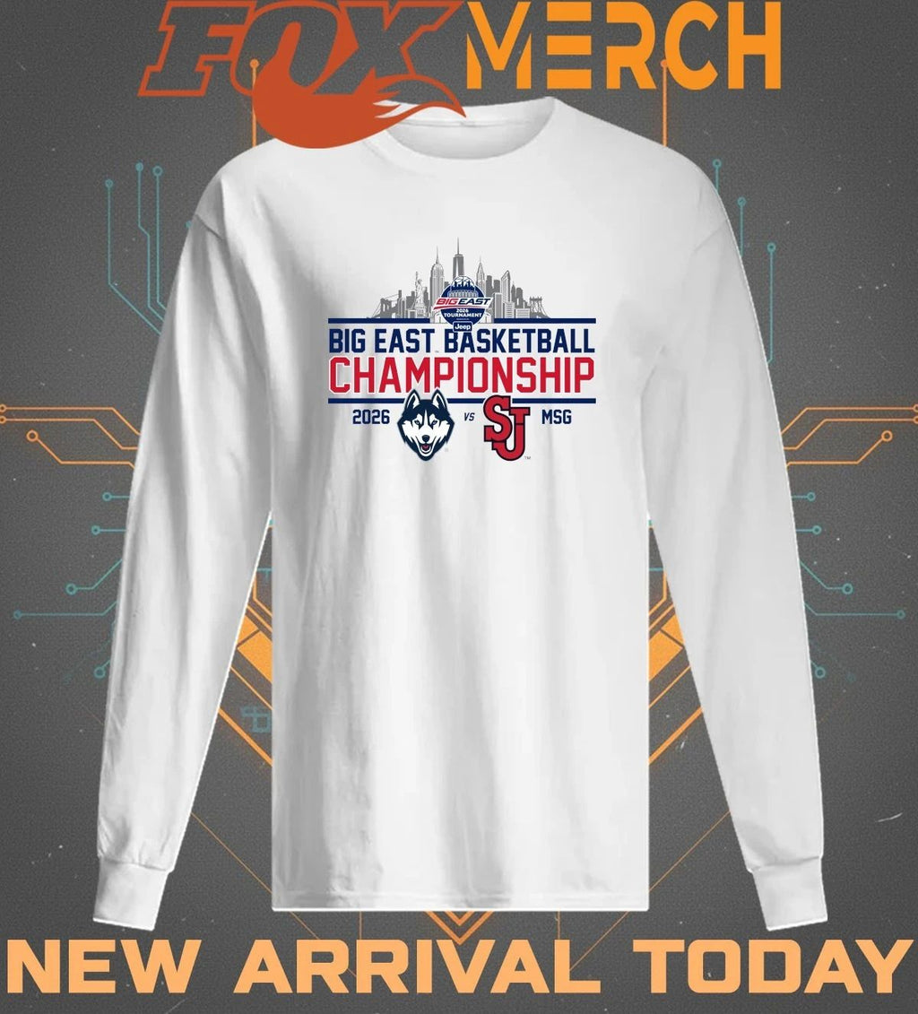 Uconn Huskies vs St. John’s Red Storm 2026 Big East Basketball Championship t-shirt