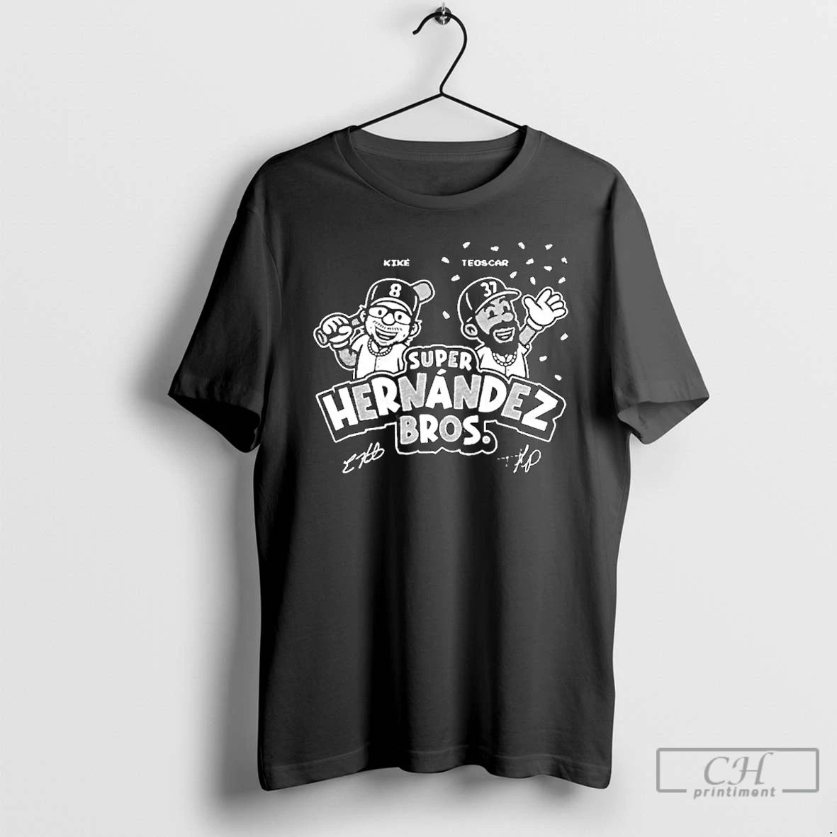 Premium Kike Hernandez And Teoscar Hernandez Super Hernandez Bros Signature Ornaments T Shirts