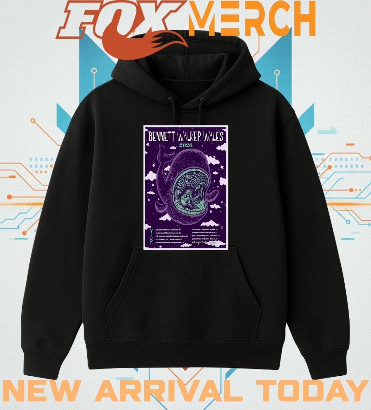 Bennett Walker Wales March 2026 Tour poster t-shirt