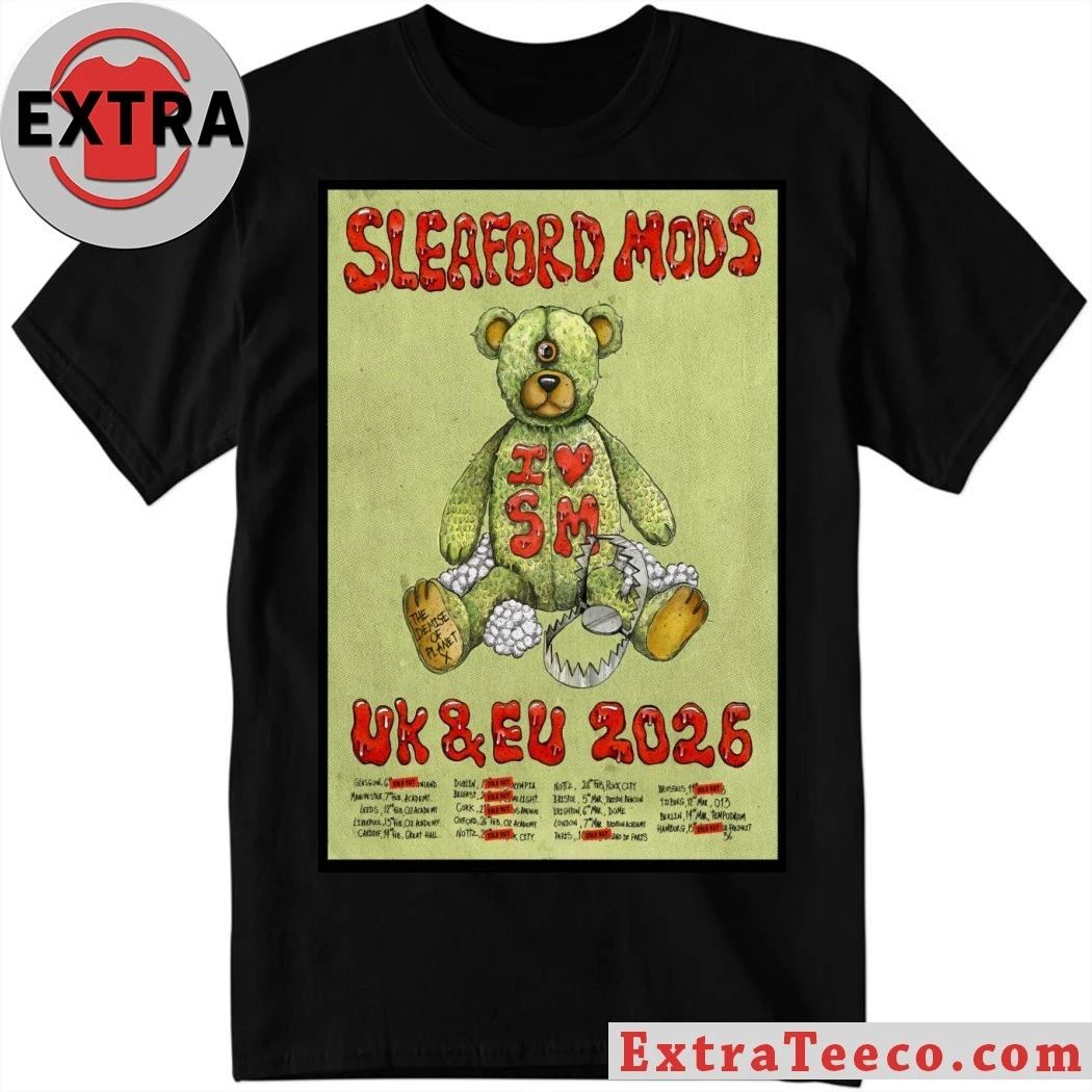 Sleaford Mods UK-EU 2026 Tour Poster T-Shirt
