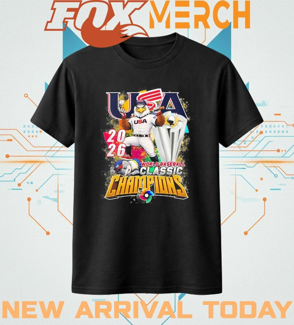 USA Team 2026 World Baseball Classic Champions mascot t-shirt