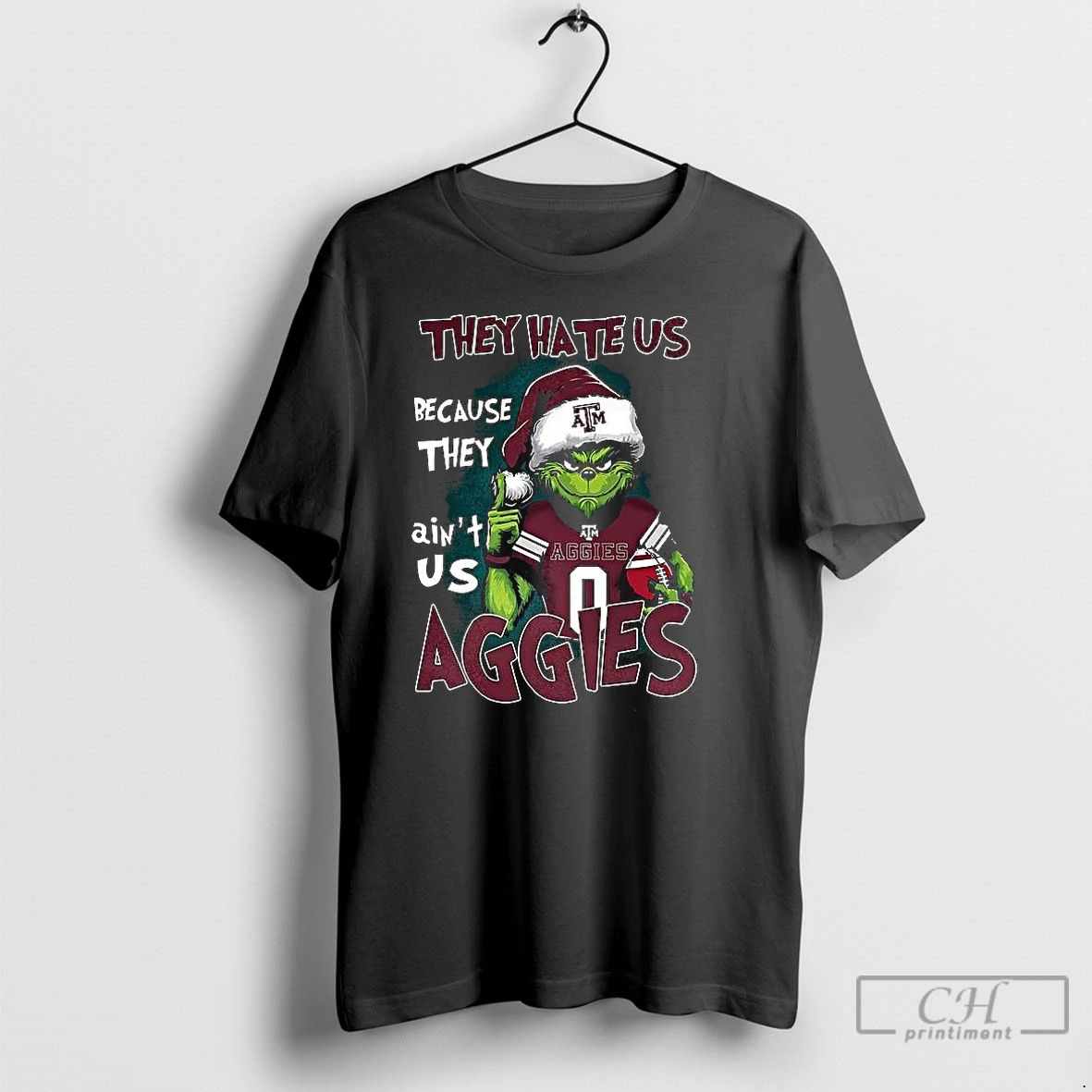 Premium Grinch They Hate Us Because They Aint Us Texas Am Aggies Football Fans Christmas
