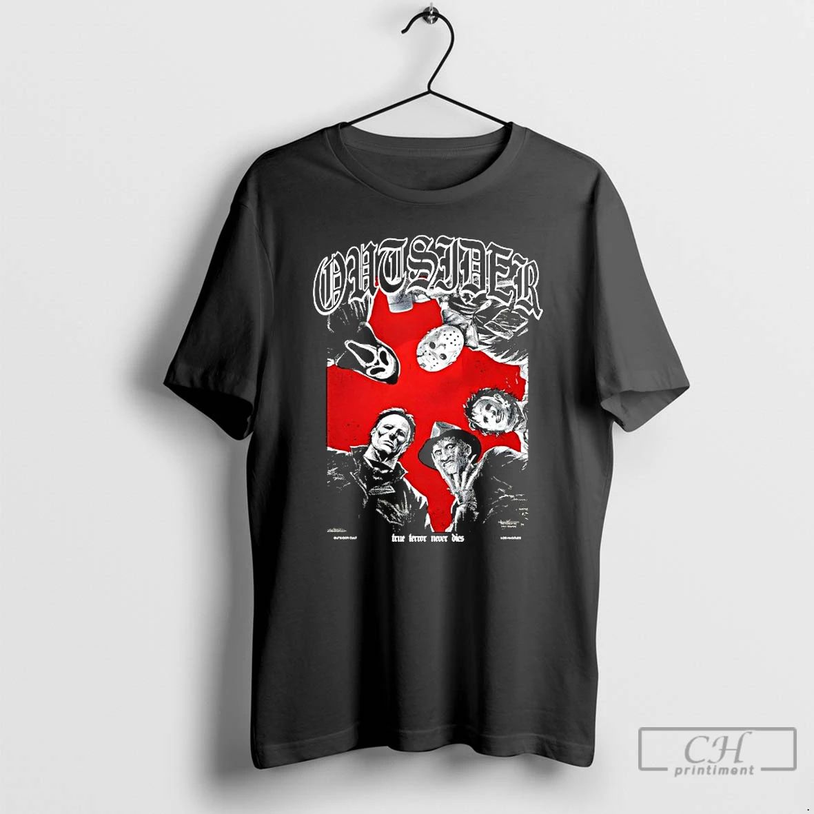 Premium Outsider Cult Ghostface X Jason Voorhees And Michael Myers X Freddy Krueger T Shirts