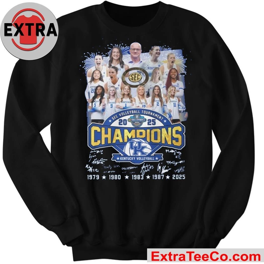 Kentucky Wildcats SEC Volleyball Tournament Champions 2025 Kentucky secured a dramatic 3-2 victory over Texas T-Shirt