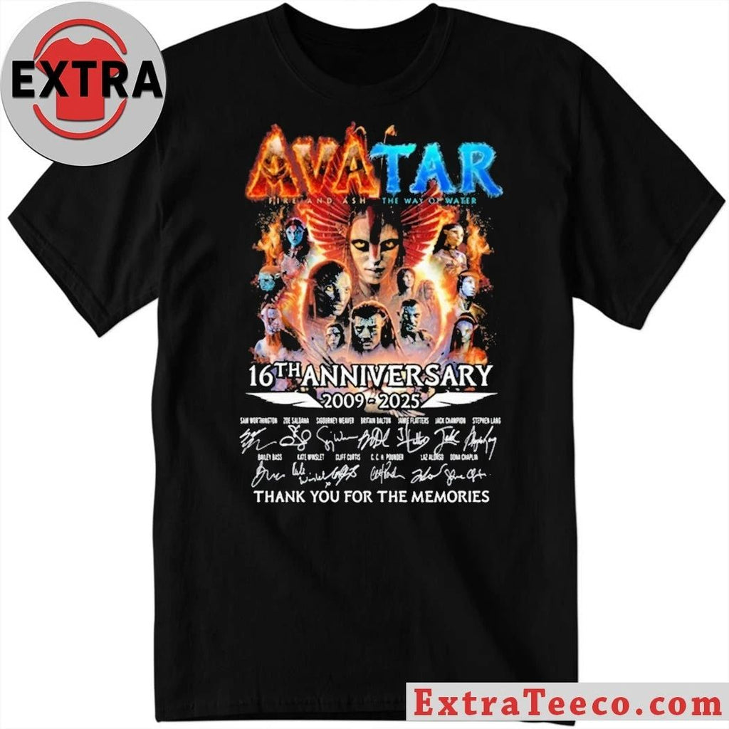 Original Celebrating 16 years of the Avatar film series, subtitled as Fire and Ash and The Way of Water 2009-2025 SIgnature Shirt
