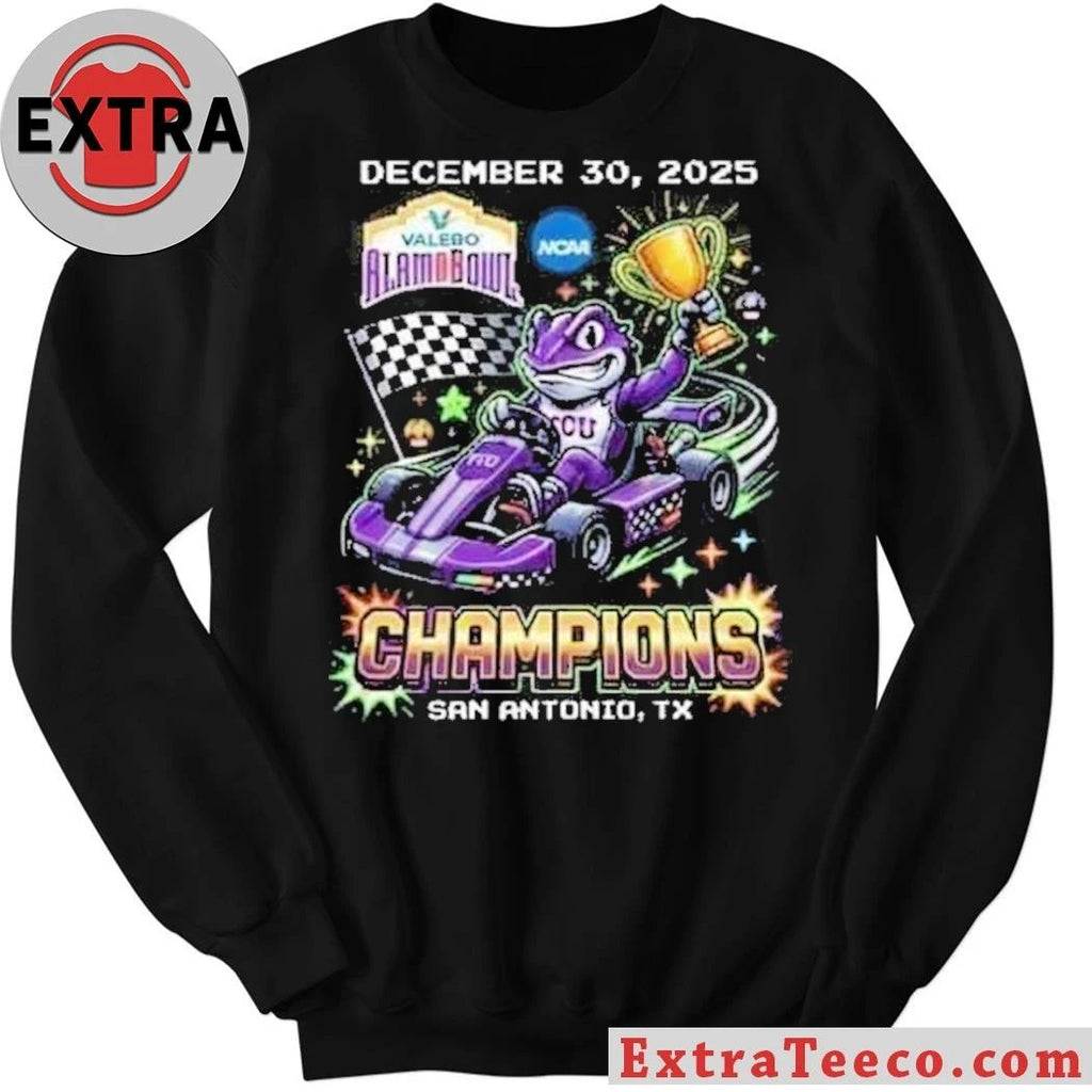 Original Celebrating the victory of the TCU Horned Frogs at the Valero Alamo Bowl on December 30, 2025 Shirt