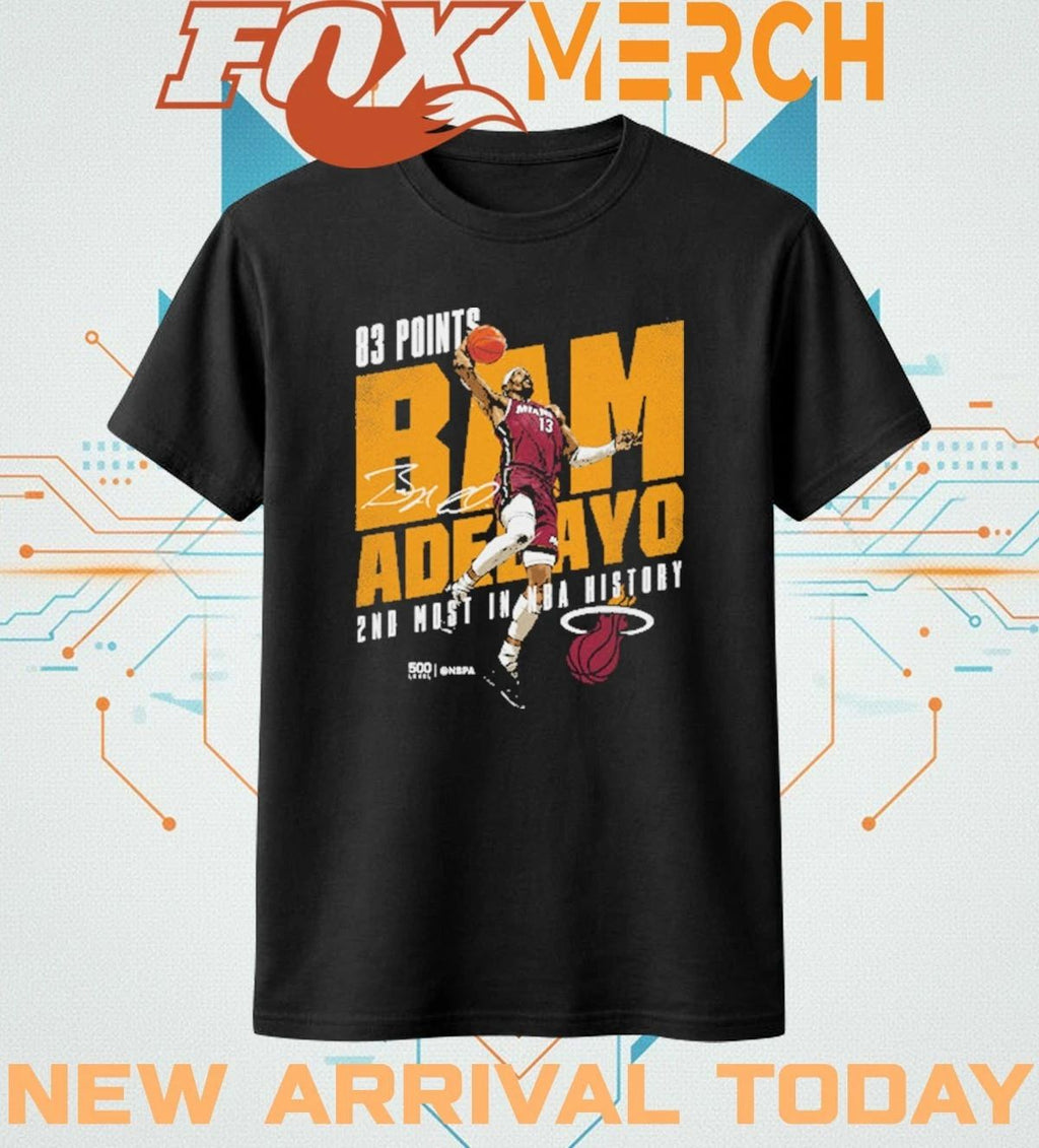 Bam Adebayo Miami Heat 83 Points 2nd most in NBA history t-shirt