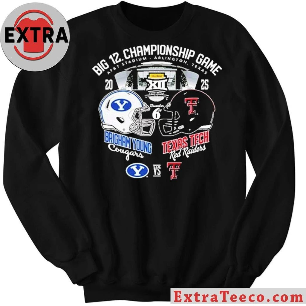 Celebrating the 2025 Big 12 Championship Final between the Texas Tech Red Raiders and Brigham Young Cougars T-Shirt