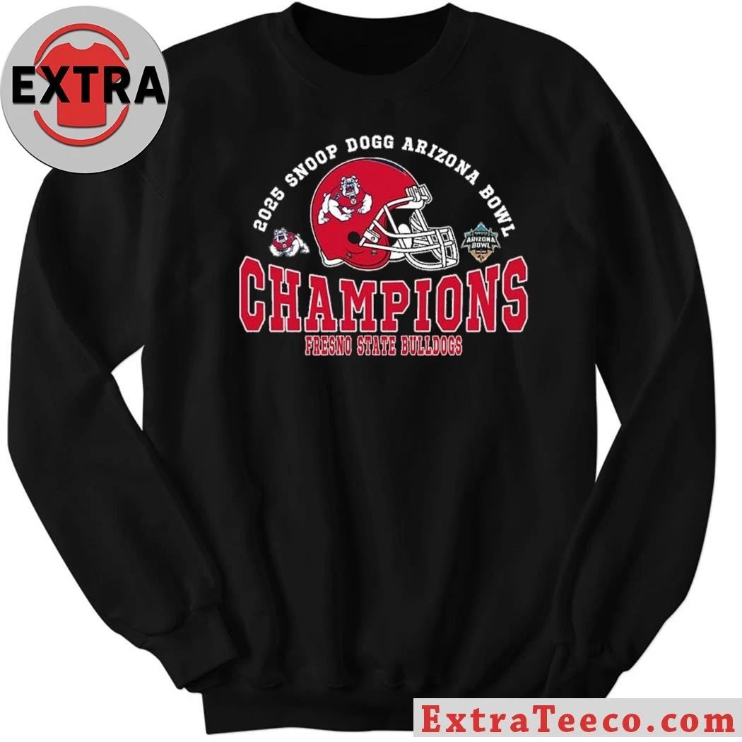 Original Champions 2025 Arizona Bowl Fresno State Bulldogs Football Champions 2025 Snoop Dogg Arizona Bowl presented by Gin And Juice Helmet And Logo T-Shirt