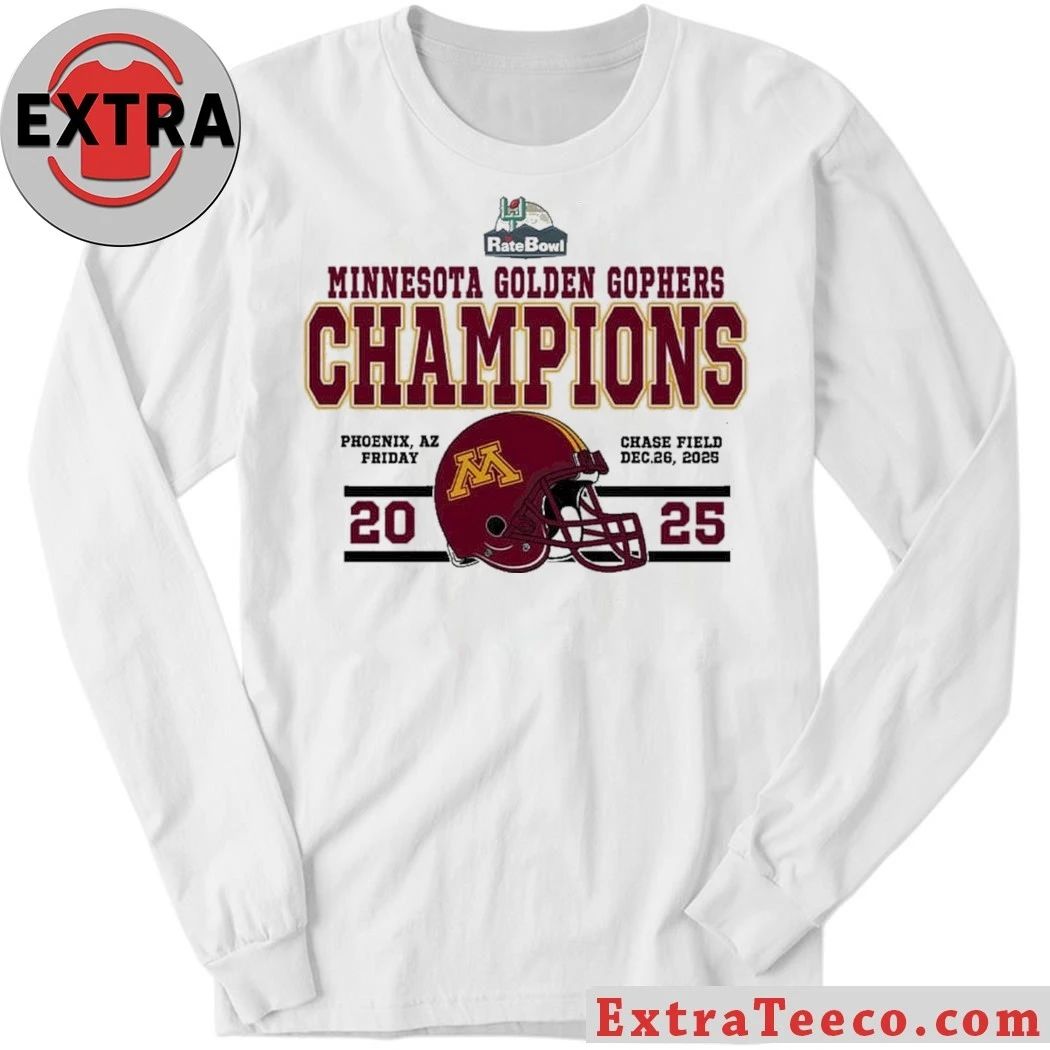 Congrats Minnesota Golden Gophers Football Named To Champions 2025 Rate Bowl Helmet And Logo T-Shirt