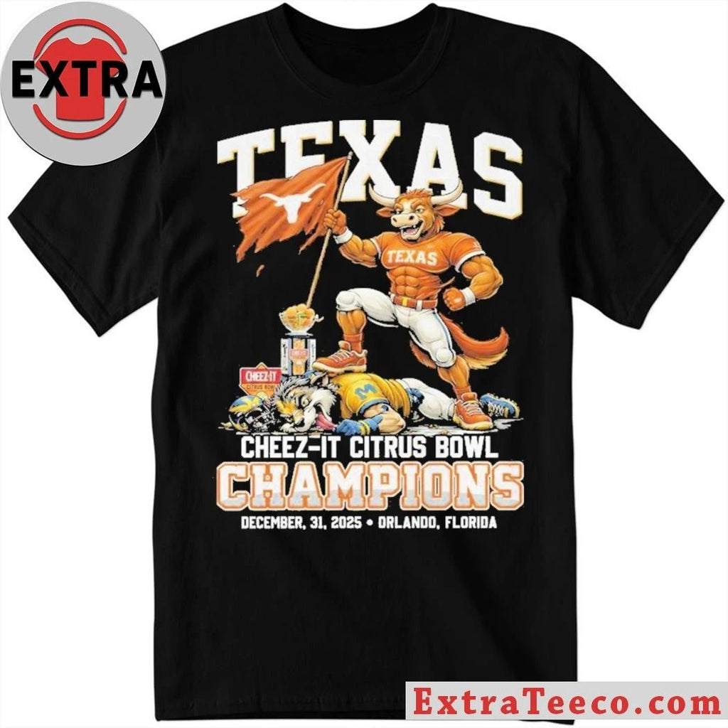 Texas Longhorns Cheez-It Citrus Bowl Champions December, 31, 2025 Logo T-Shirt