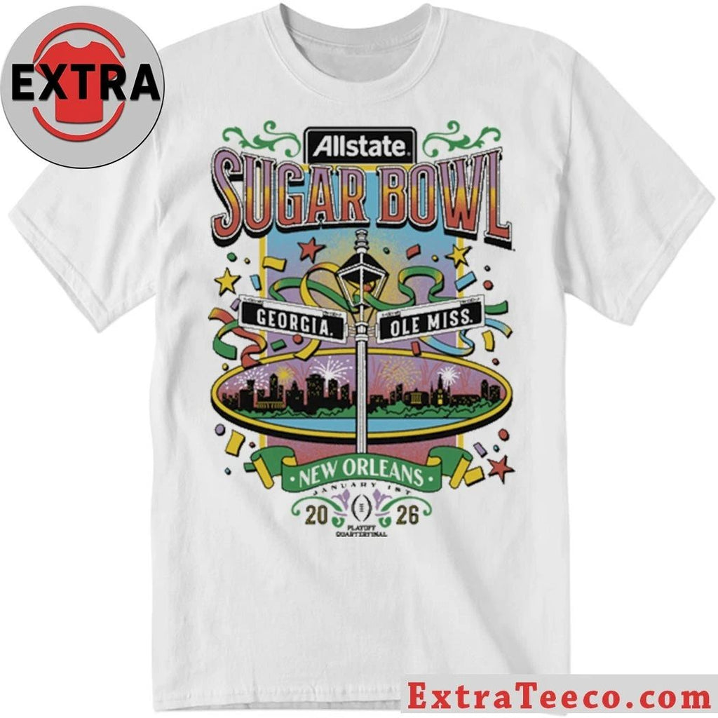 Original The Allstate Sugar Bowl will take place in January 2026 between Georgia and Ole Miss in New Orleans Shirt