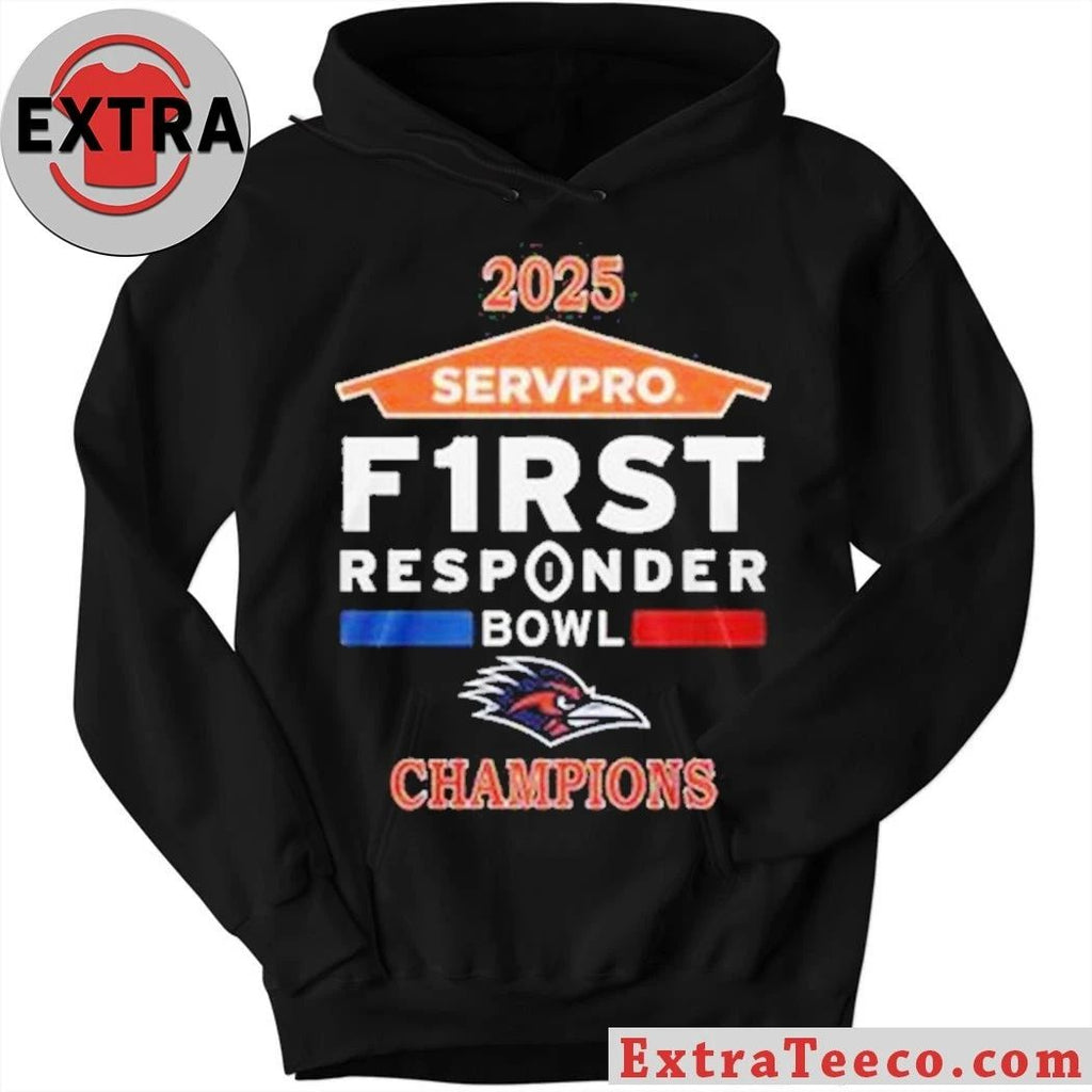 Original UTSA Roadrunners 2025 First Responder Bowl Champs Logo Hoodie T-Shirt