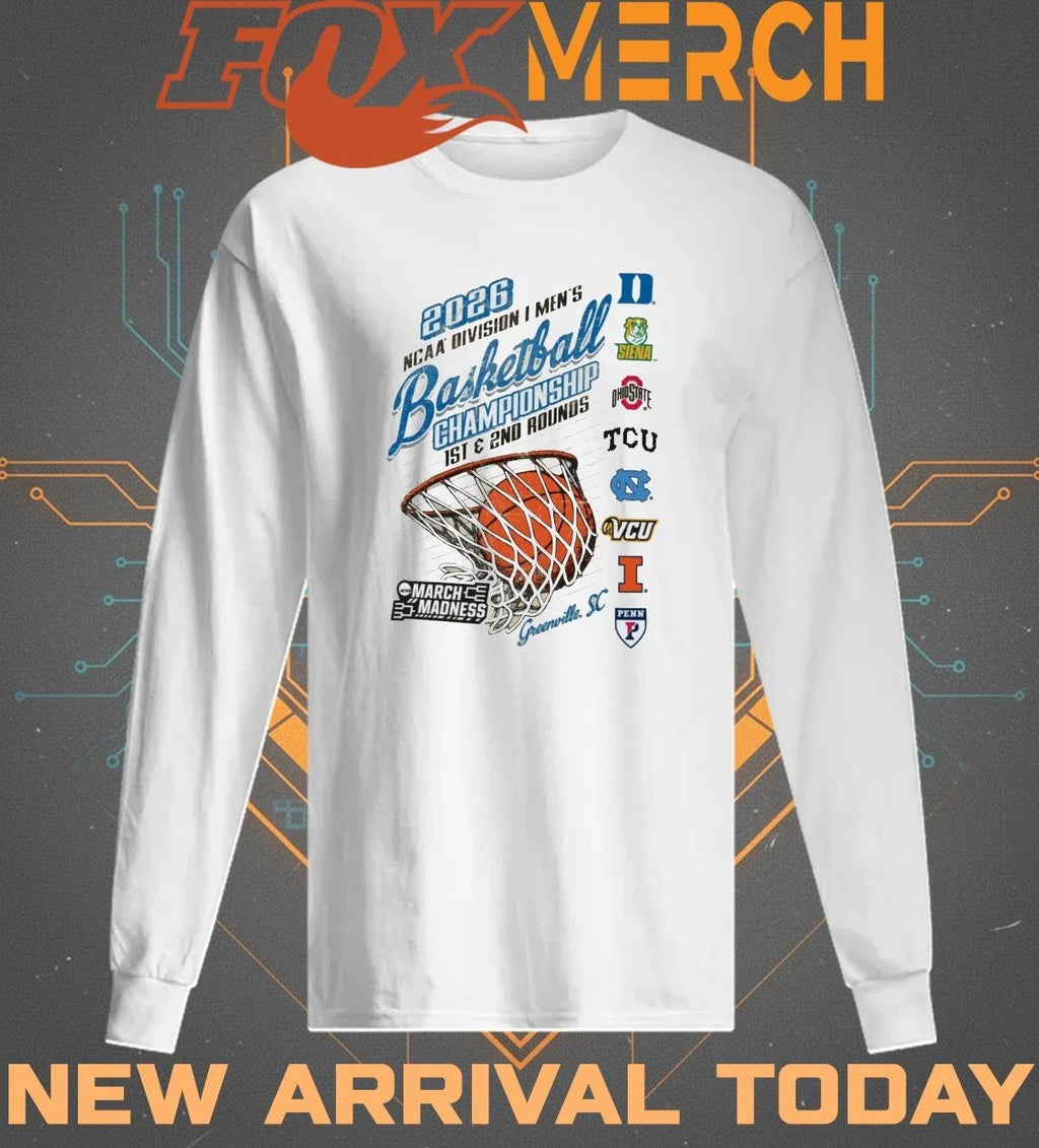 2026 NCAA Division I Men’s Basketball Championship 1st & 2nd Rounds March Madness t-shirt