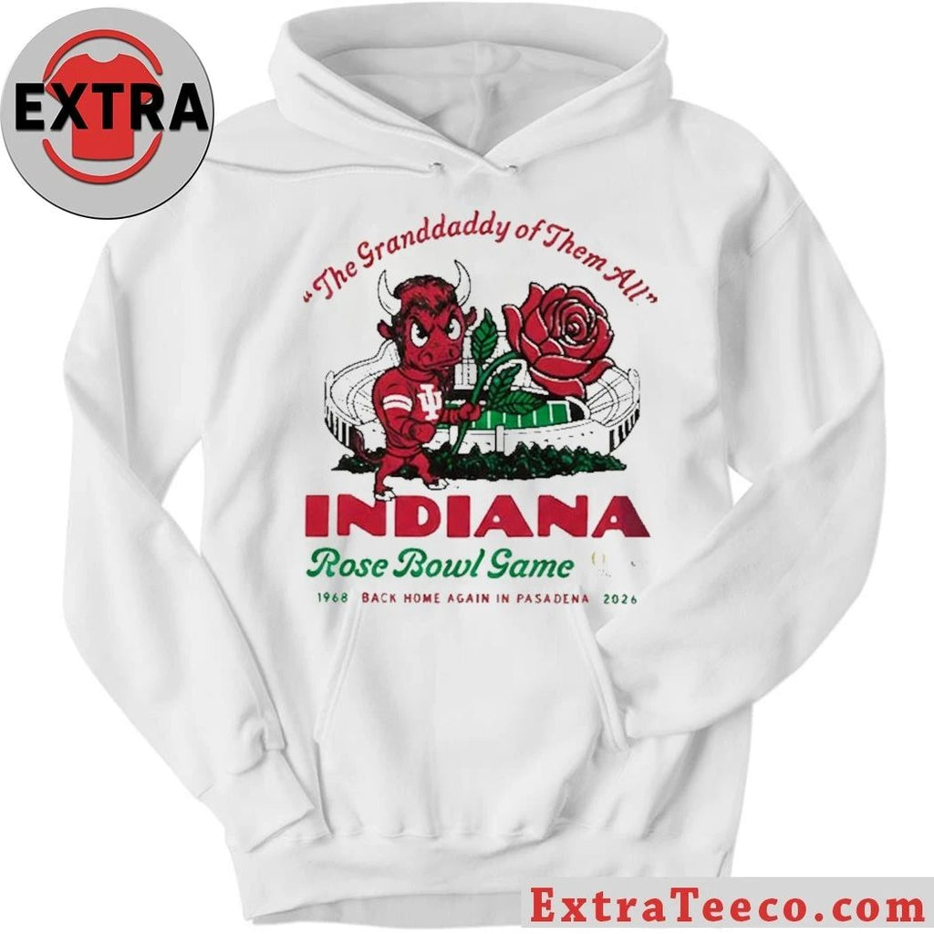 The Rose Bowl commemorates the Indiana University Hoosiers football team, alluding to their 1968 game and their anticipated return in 2026 Shirt