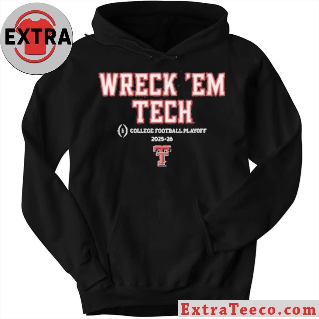 Wreck ‘Em Tech 2025 CFP Team Slogan Shirt Celebrating the Texas Tech Red Raiders’ 2025-26 College Football Playoff (CFP) Tee