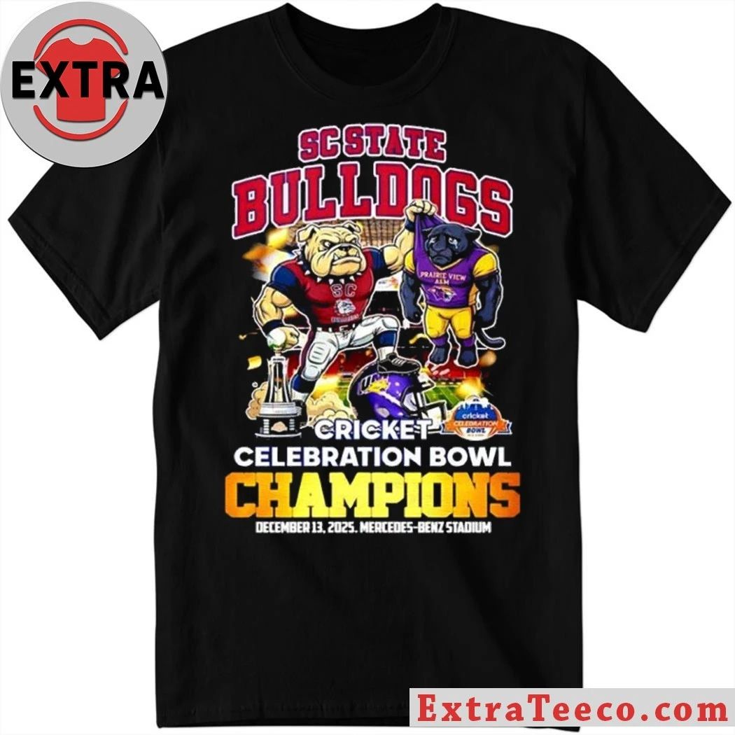 Celebrating the victory of the SC State Bulldogs in the Cricket Celebration Bowl on December 13, 2025, at Mercedes-Benz Stadium T-Shirt