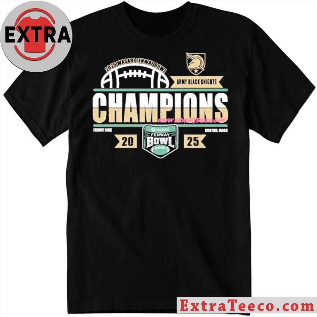 Army Black Knights Football 2025 Wasabi Fenway Bowl Champions Logo T-Shirt