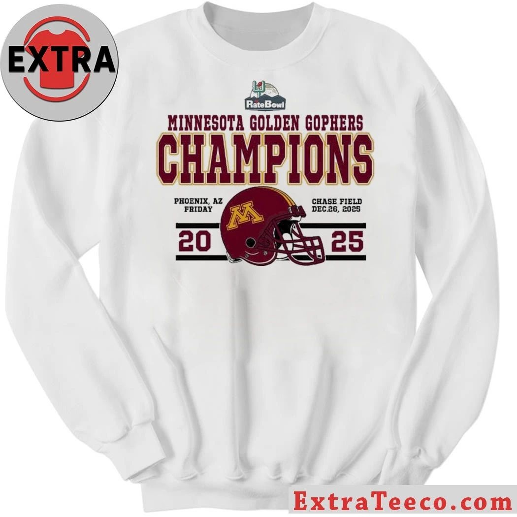Congrats Minnesota Golden Gophers Football Named To Champions 2025 Rate Bowl Helmet And Logo T-Shirt