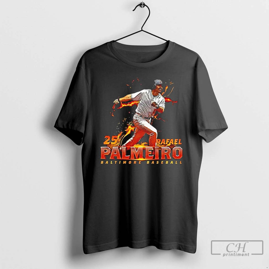 Premium Rafael Palmeiro 25 Baltimore Baseball Player Name Flame T Shirts