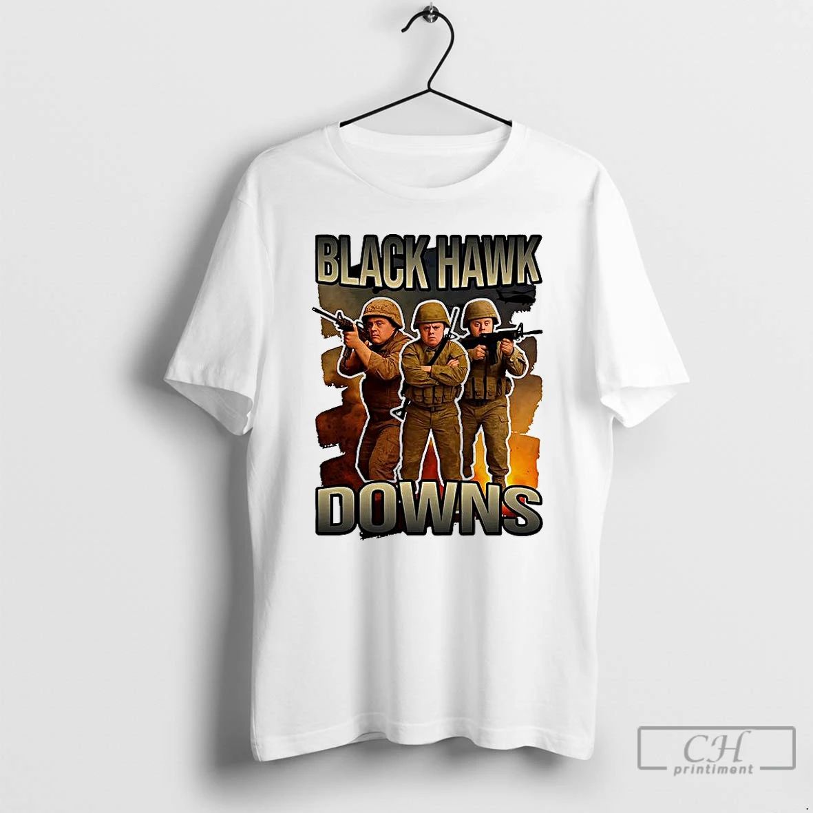 Premium Back Hawks Downs Syndrome Parody Meme T Shirts