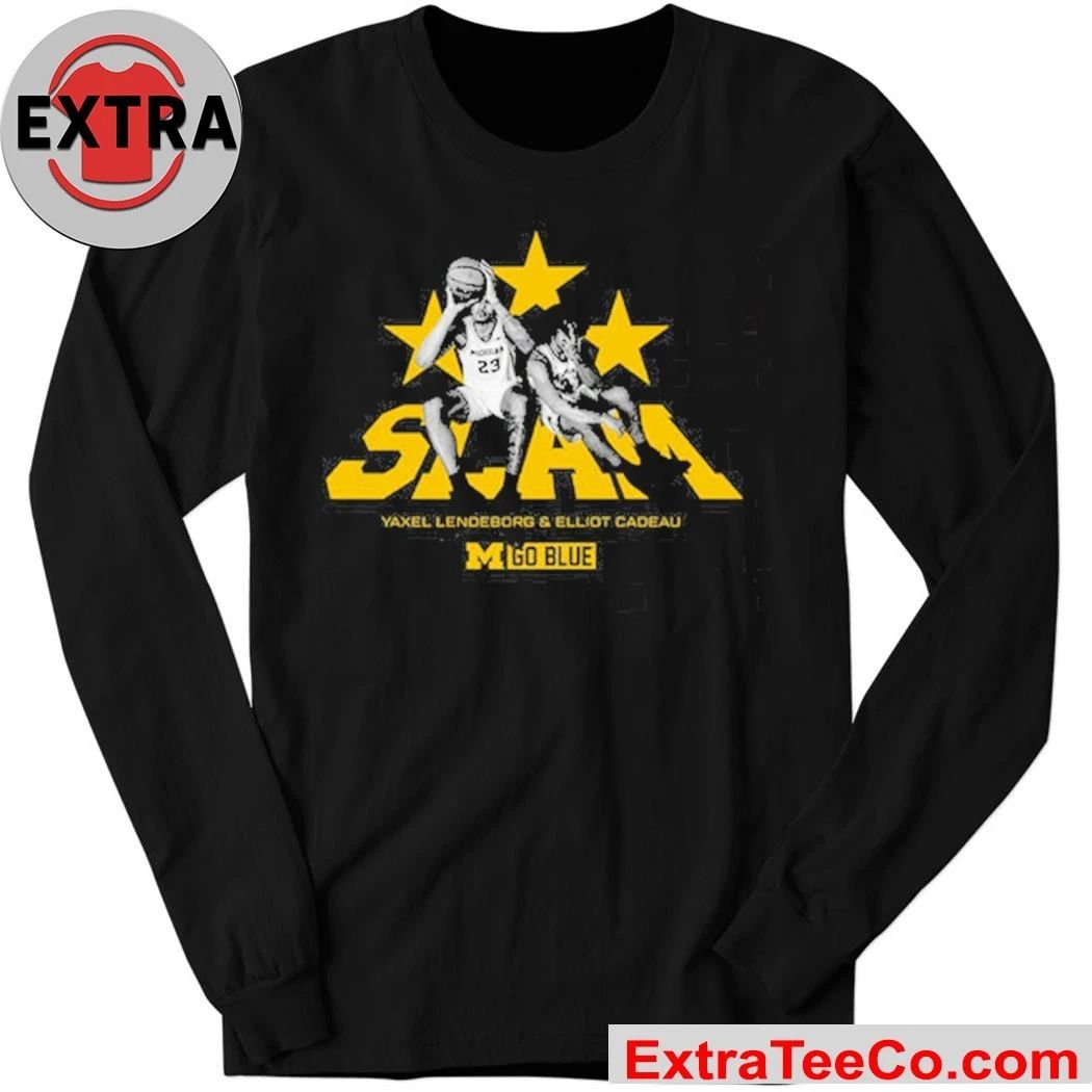 SLAM Elliot Cadeau and Yaxel Lendeborg Michigan Wolverines Go Blue Remix Heavy Shirt