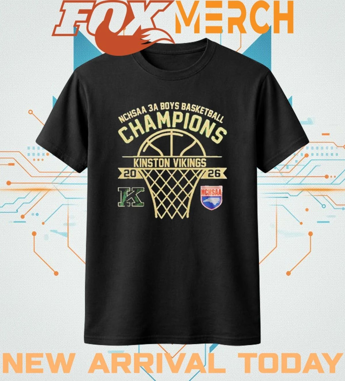 Kinston Vikings NCHSAA 3A Boys Champions 2026 t-shirt
