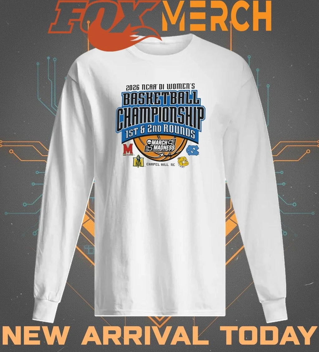 2026 NCAA DI Women’s Basketball Championship 1st & 2nd Rounds March Madness Chapel Hill, NC t-shirt