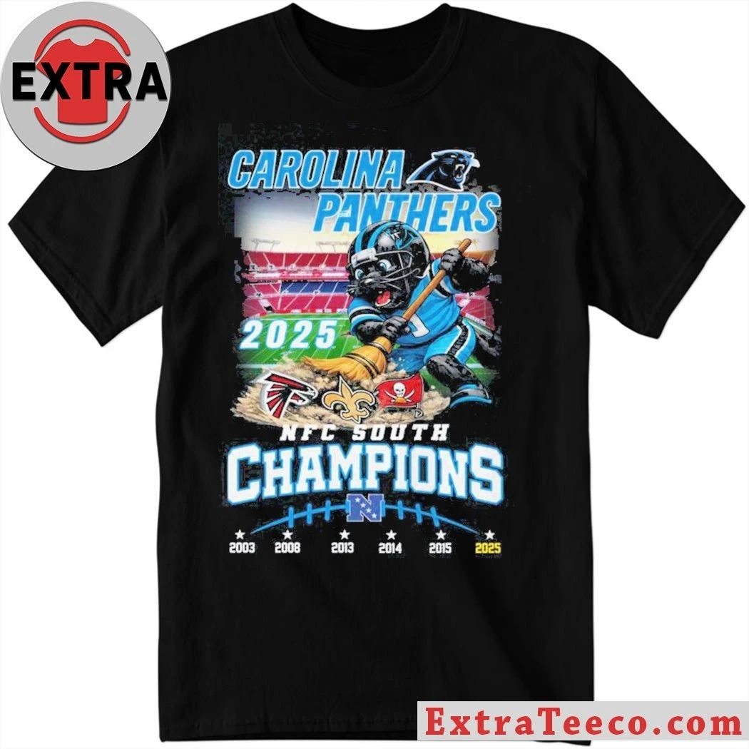 This t-shirt commemorates the Carolina Panthers football team winning the NFC South championship in 2025 Shirt
