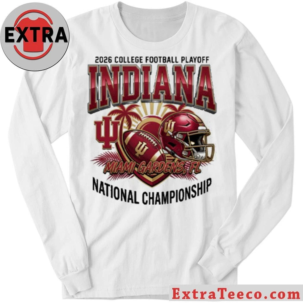Indiana 2026 College Football Playoff Miami Gardens Fl National Championship Helmet And Logo T-Shirt