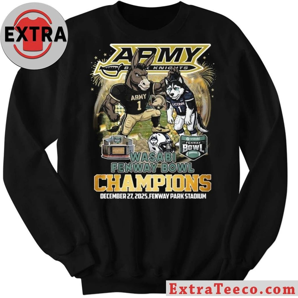 Original Celebrating the Army Black Knights’ victory over the UConn Huskies at the Wasabi Fenway Bowl on December 27, 2025, at Fenway Park Stadium Shirt