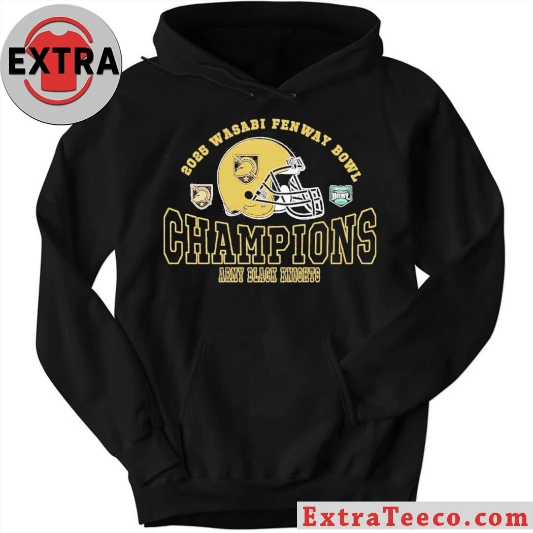 Original Champions 2025 Fenway Bowl Army Black Knights Football The Champions 2025 Wasabi Fenway Bowl Helmet And Logo T-Shirt
