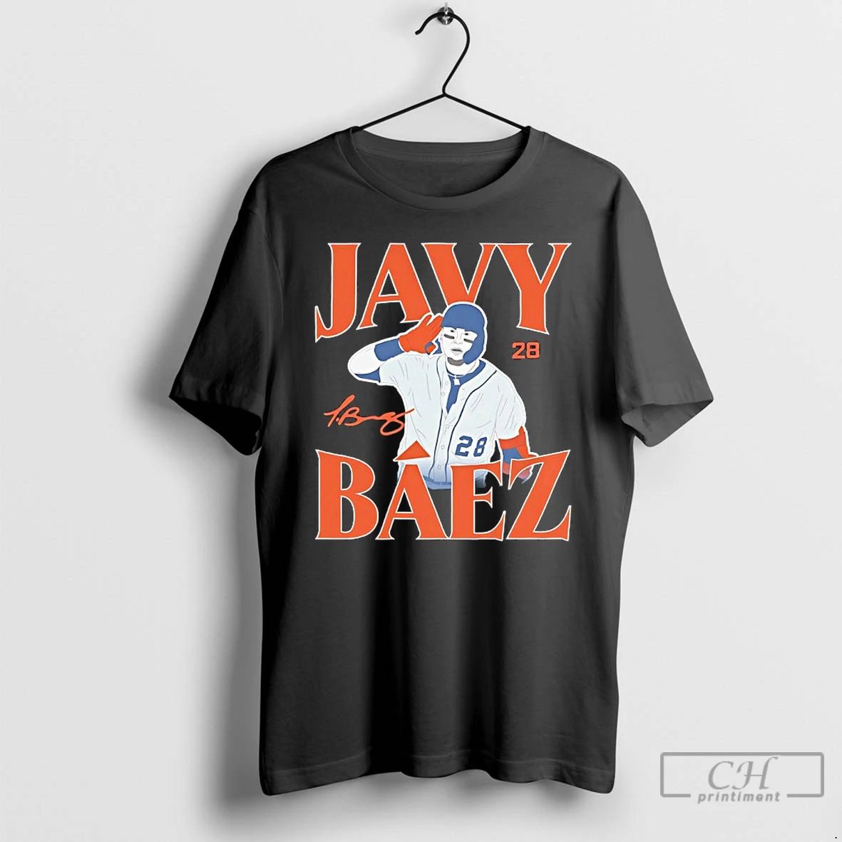 Premium Javy Baez 28 Detroit Tigers October Baseball Signature T Shirts