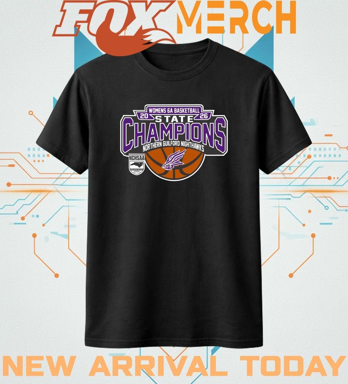 Northern Guilford Nighthawks 2026 Women’s 6A Basketball State Champions t-shirt