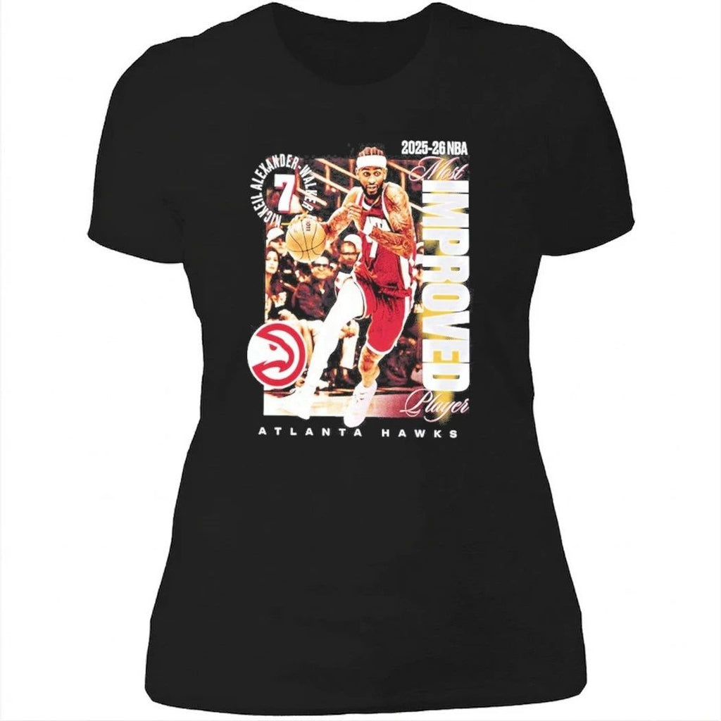 Atlanta Hawks Nickeil Alexander-Walker Black 2025-26 NBA Most Improved Player Legacy T-Shirt