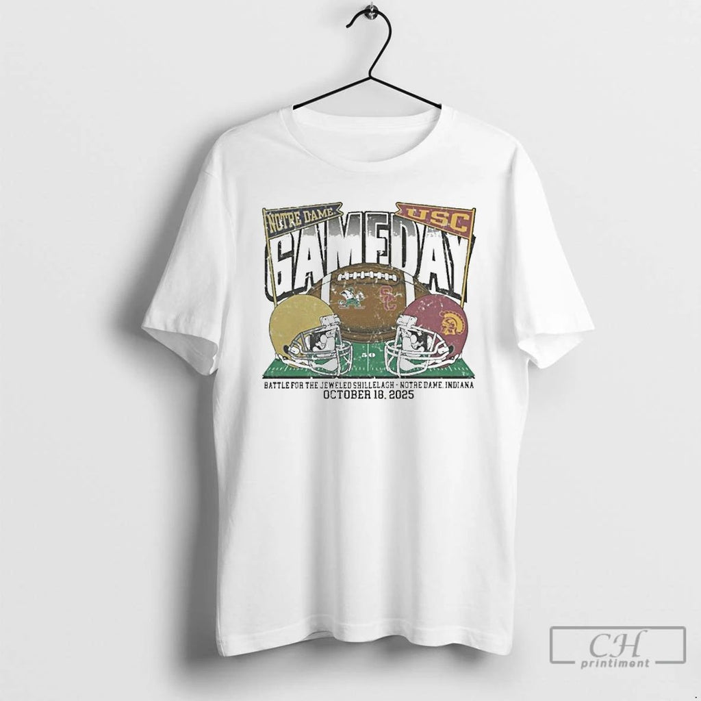 Premium Notre Dame Fighting Irish Vs Usc Trojans 2025 Gameday Football T Shirts