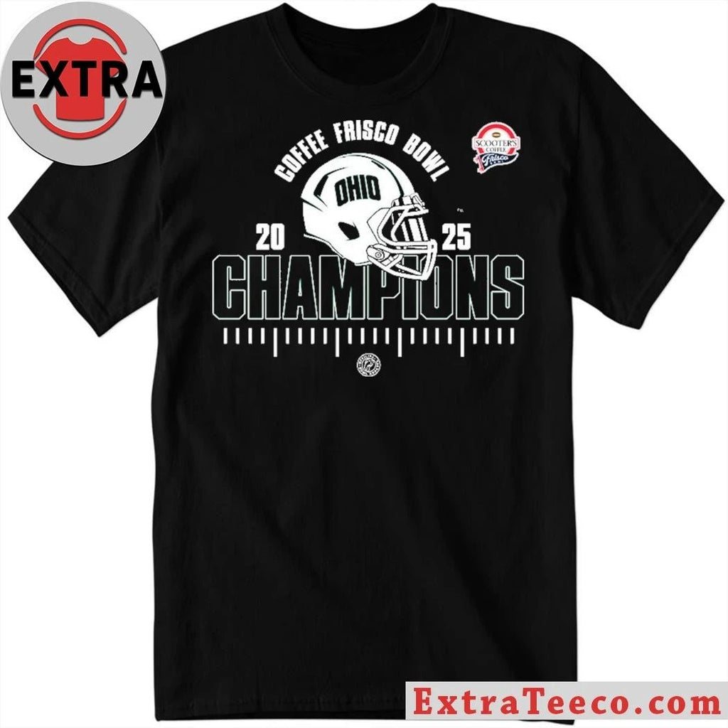 Ohio Bobcats Scooter’s Coffee Frisco Bowl Champions 2025 NCAA Football Logo Shirt
