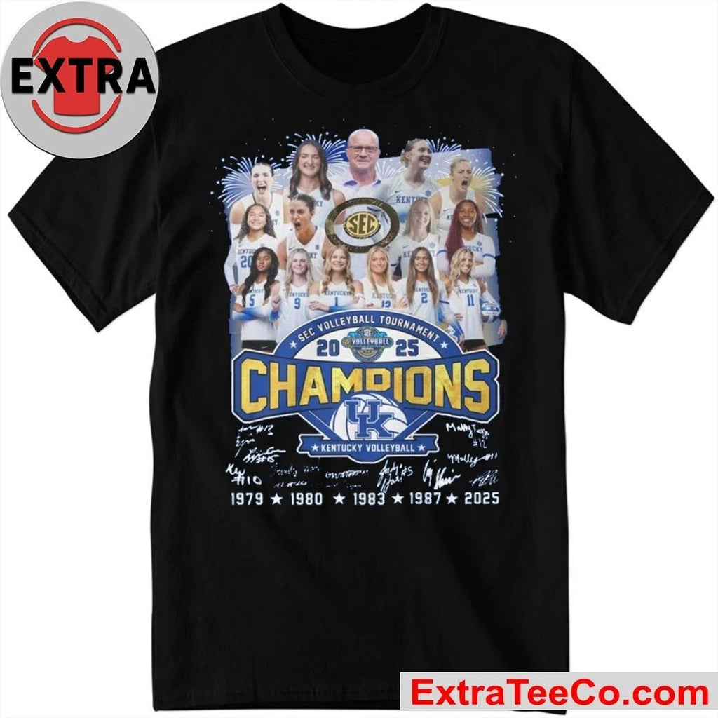 Kentucky Wildcats SEC Volleyball Tournament Champions 2025 Kentucky secured a dramatic 3-2 victory over Texas T-Shirt
