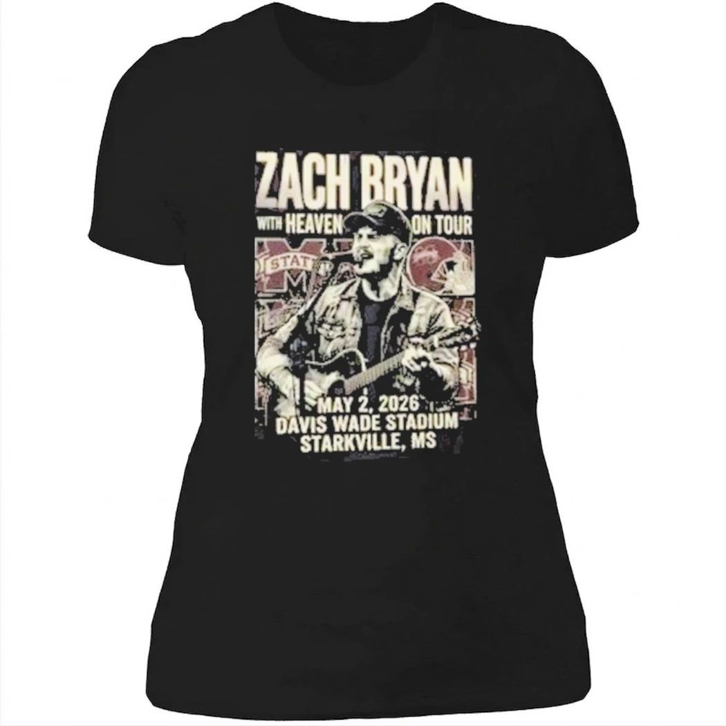 Zach Bryan With Heaven On Tour May 2 2026 Davis Wade Stadium Starkville MS Collab Mississippi State Bulldogs Football NCAA Shirt