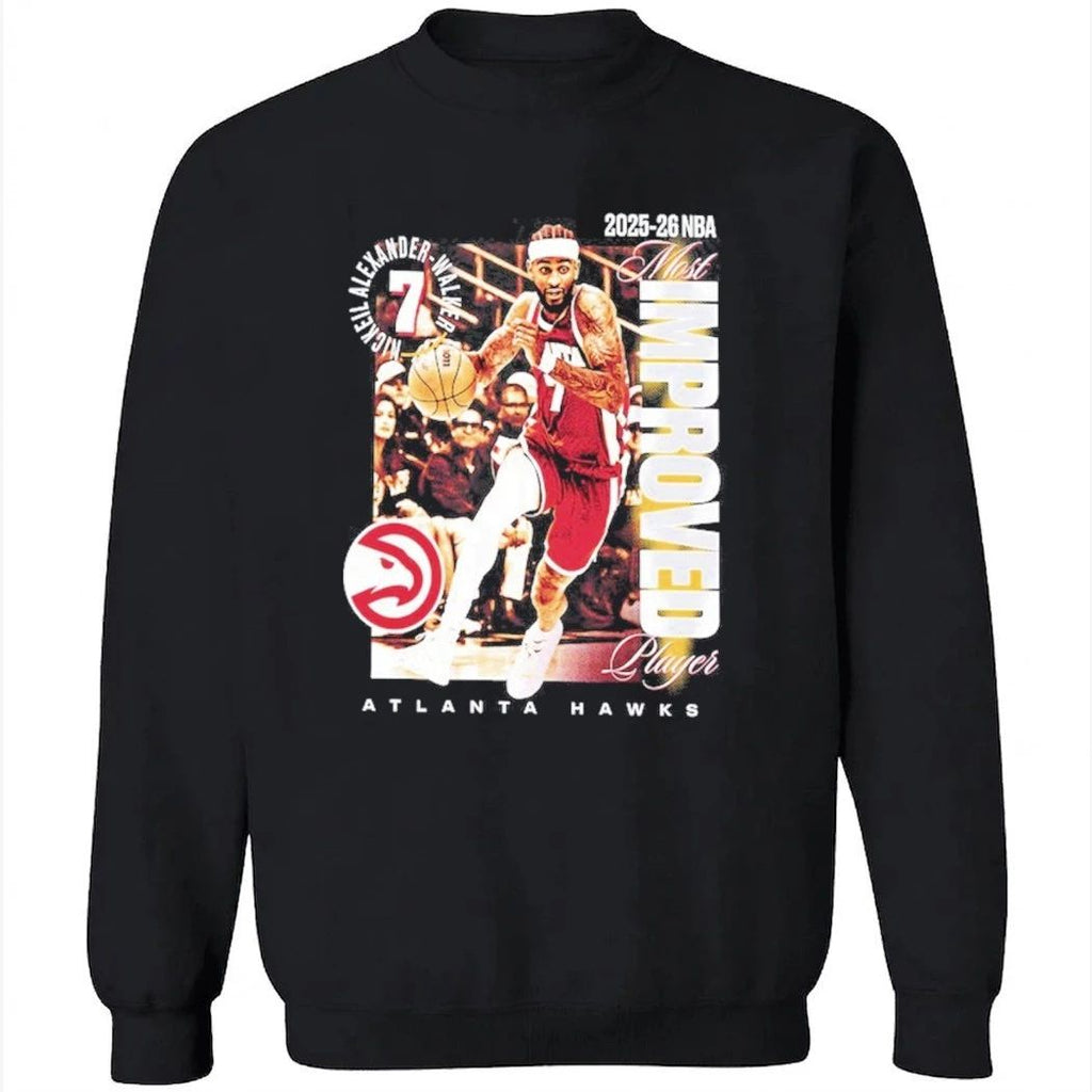 Atlanta Hawks Nickeil Alexander-Walker Black 2025-26 NBA Most Improved Player Legacy T-Shirt