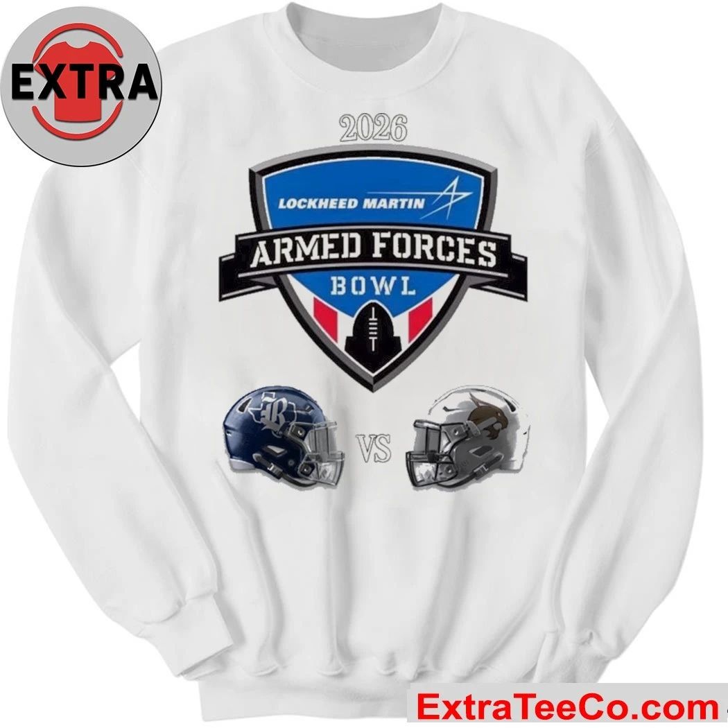 The upcoming Lockheed Martin Armed Forces Bowl 2026 game will be between the Rice Owls and the Texas State Bobcats Helmet Shirt