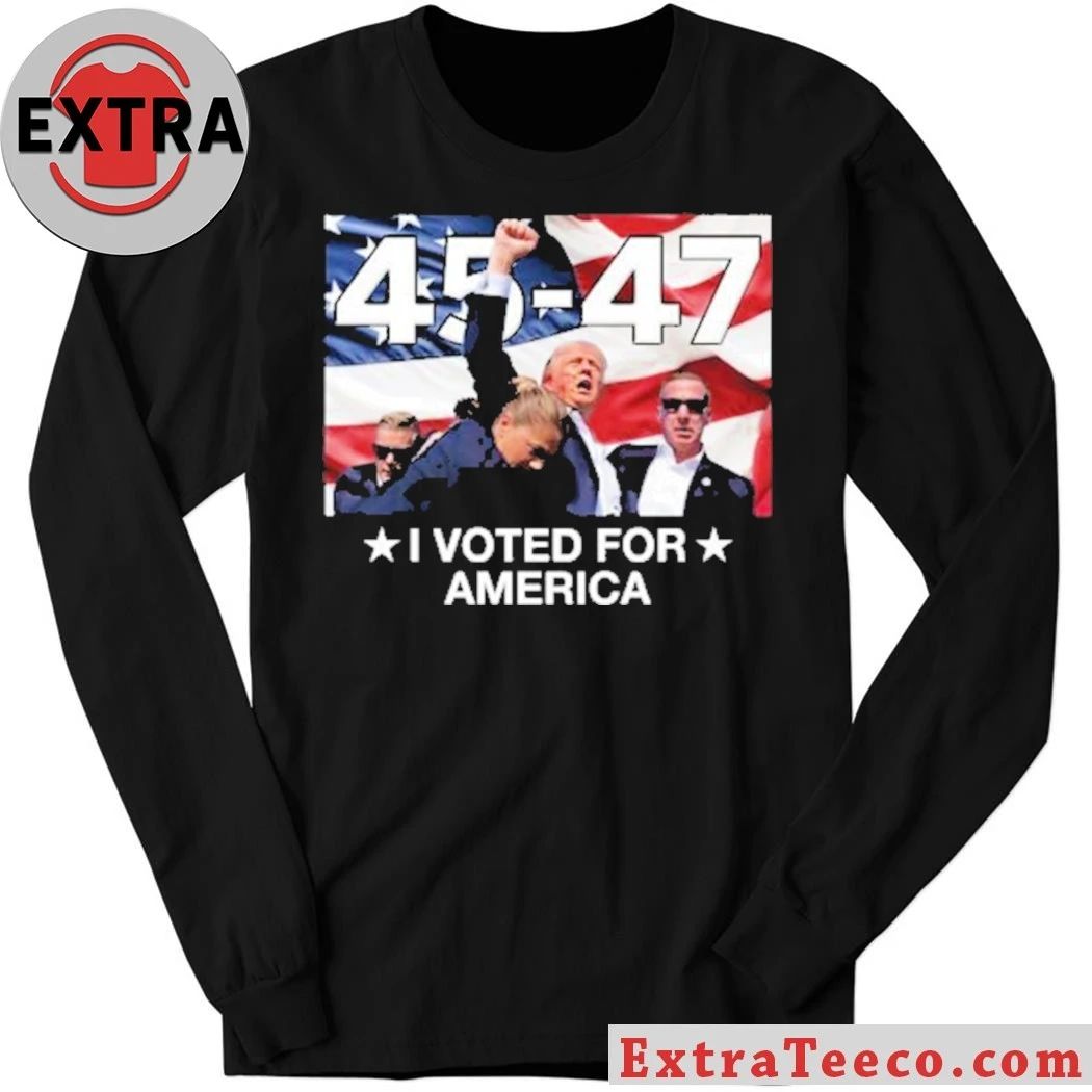 Original Trump 45 – 47 I Voted For America Flag Shirt