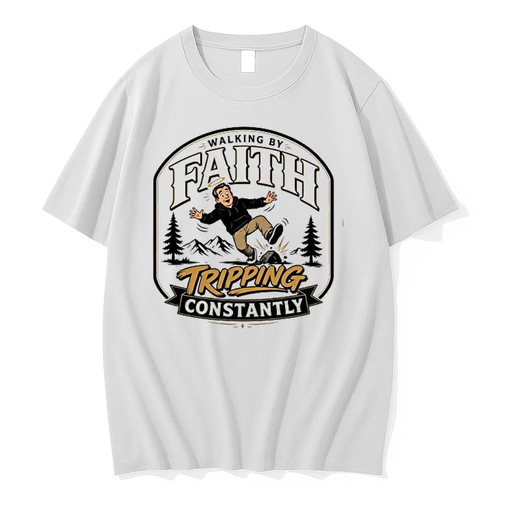 Walking By Faith Tripping Constantly Man Falling Over Rock Nature Scene Funny 0 Tshirts Sweater